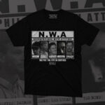 N.W.A. (Necrophiliacs With Attitude)”, this shirt takes the iconic name of the legendary hip-hop group N.W.A. and gives it a sinister twist,