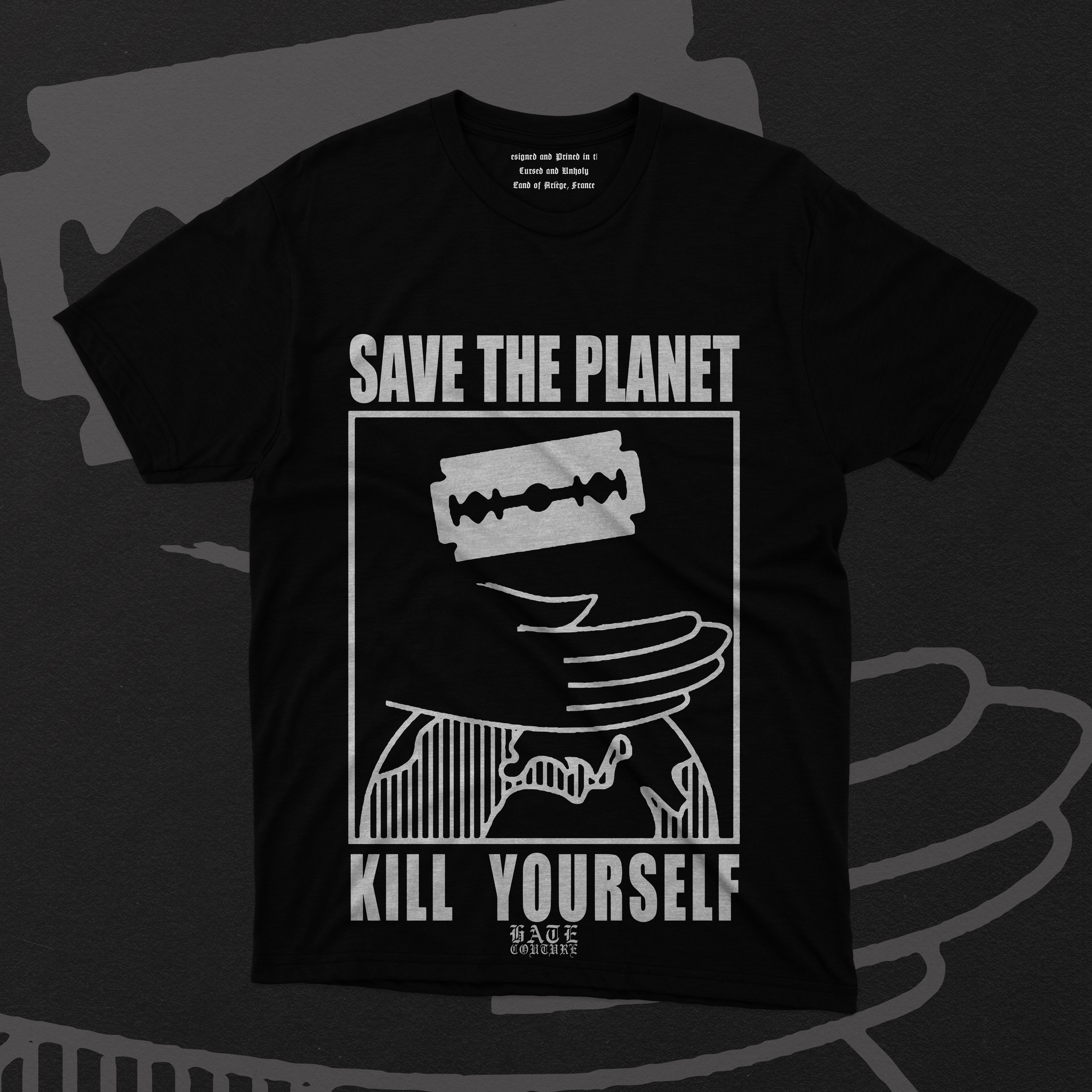 Save The Planet Kill Yourself Mens T-Shirt