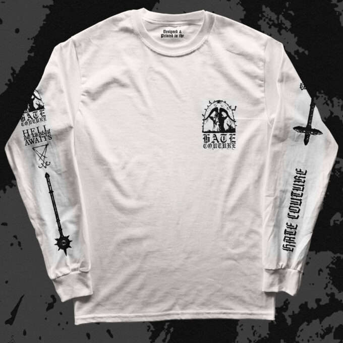 White Longsleeve Heart Logo Front