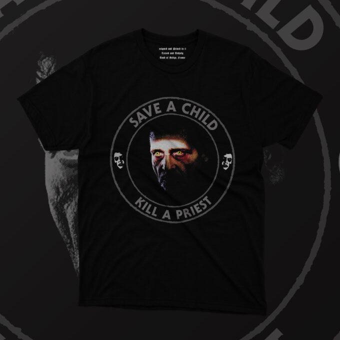 The Exorcist Father Karras Save A Child Kill A Priest Mens T-Shirt