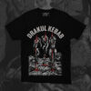 Drakul Kebab Black T-shirt with “Drakul Kebab” text and medieval-style graphic of three impaled figures with red blood details.